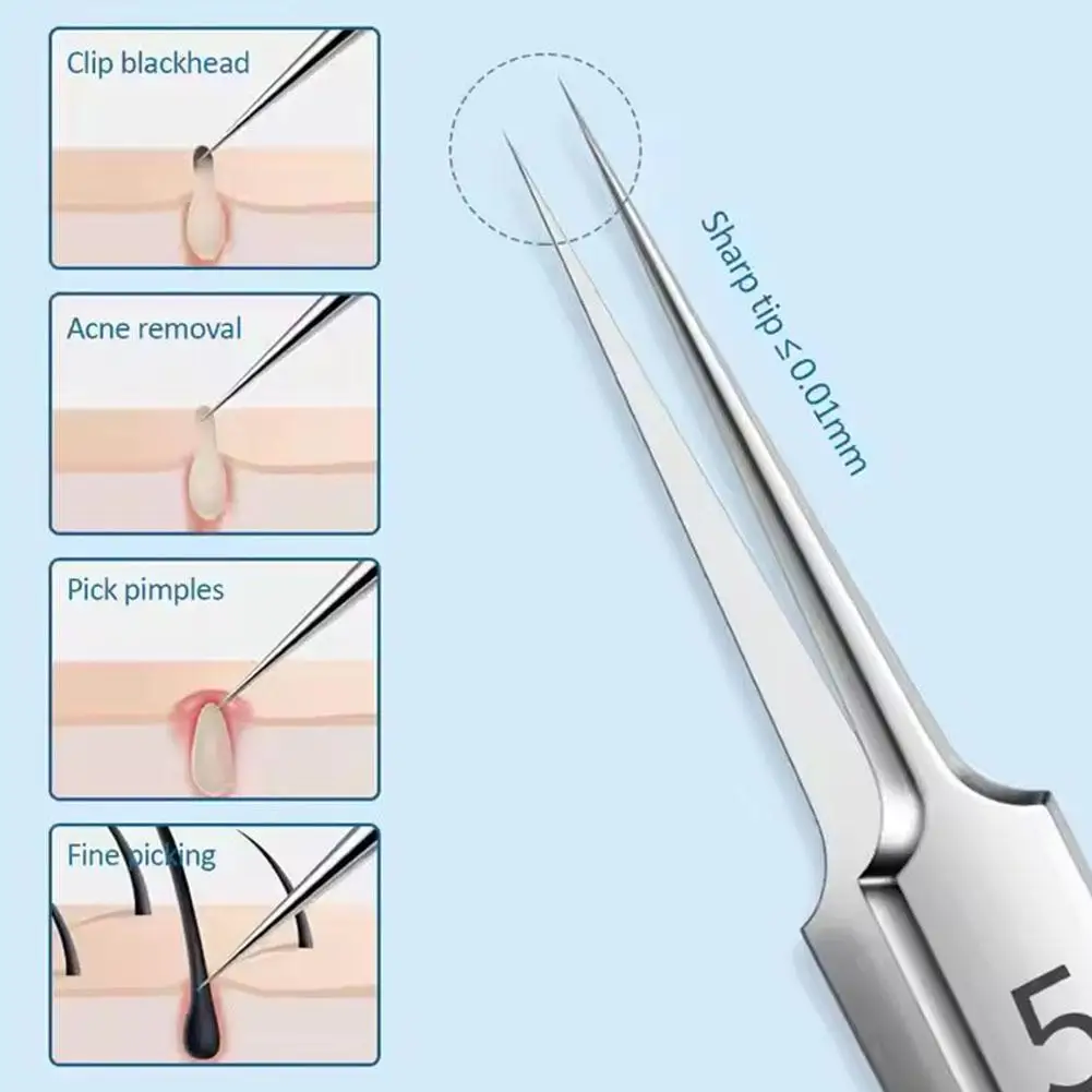 Pinces à Épiler pour Enlever les Points Noirs, Ensemble d'Outils de miles, Fermé, Grossier, Super Jolie tu, 8 Pièces