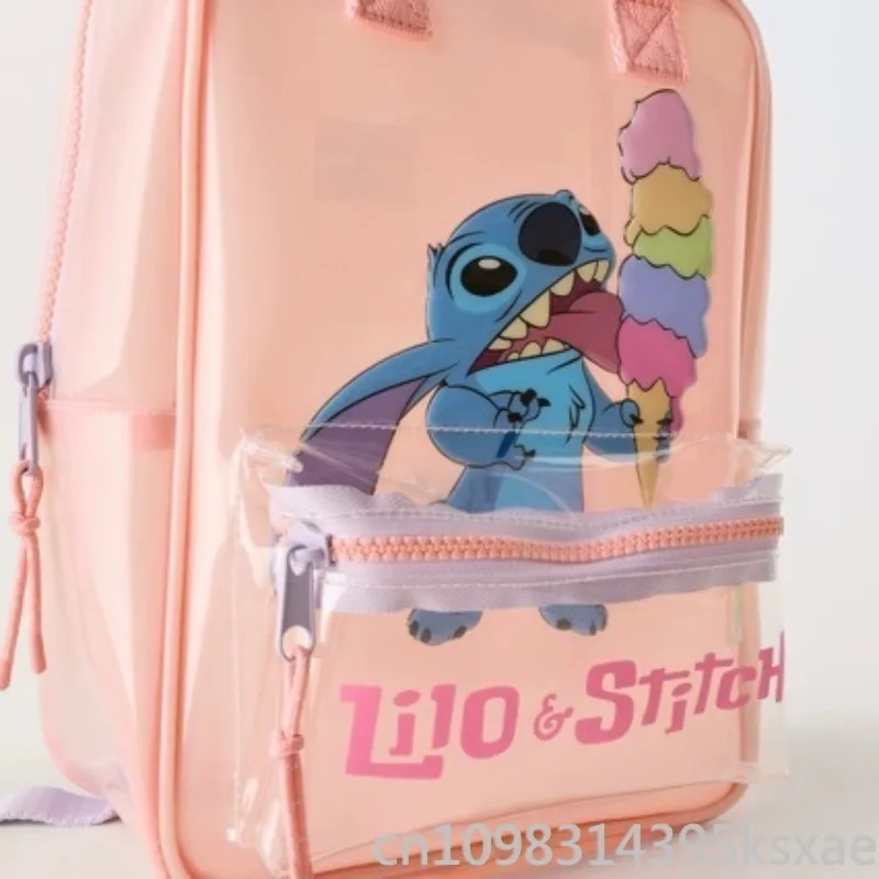 Disney Stitch Mini Backpack Clear Transparent Cartoon School Bag for Girls Kids