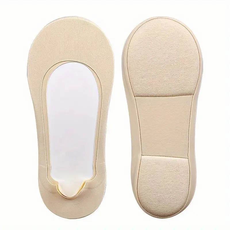 1/3/5 Paar Damen-Fußstoßdämpfende, unsichtbare Socken, Sommer, atmungsaktiv, bequem, elastisch, rutschfest, einfarbig, lässige Socken – Detail 10