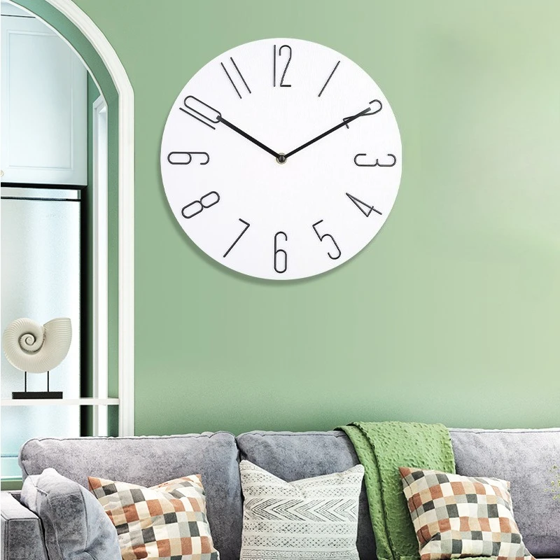 30 cm Runde Wanduhr Wohnzimmer Stumm Hause Moderne Einfache Uhr Wand Mode Kreative Kinderzimmer Digitale Lehrtisch