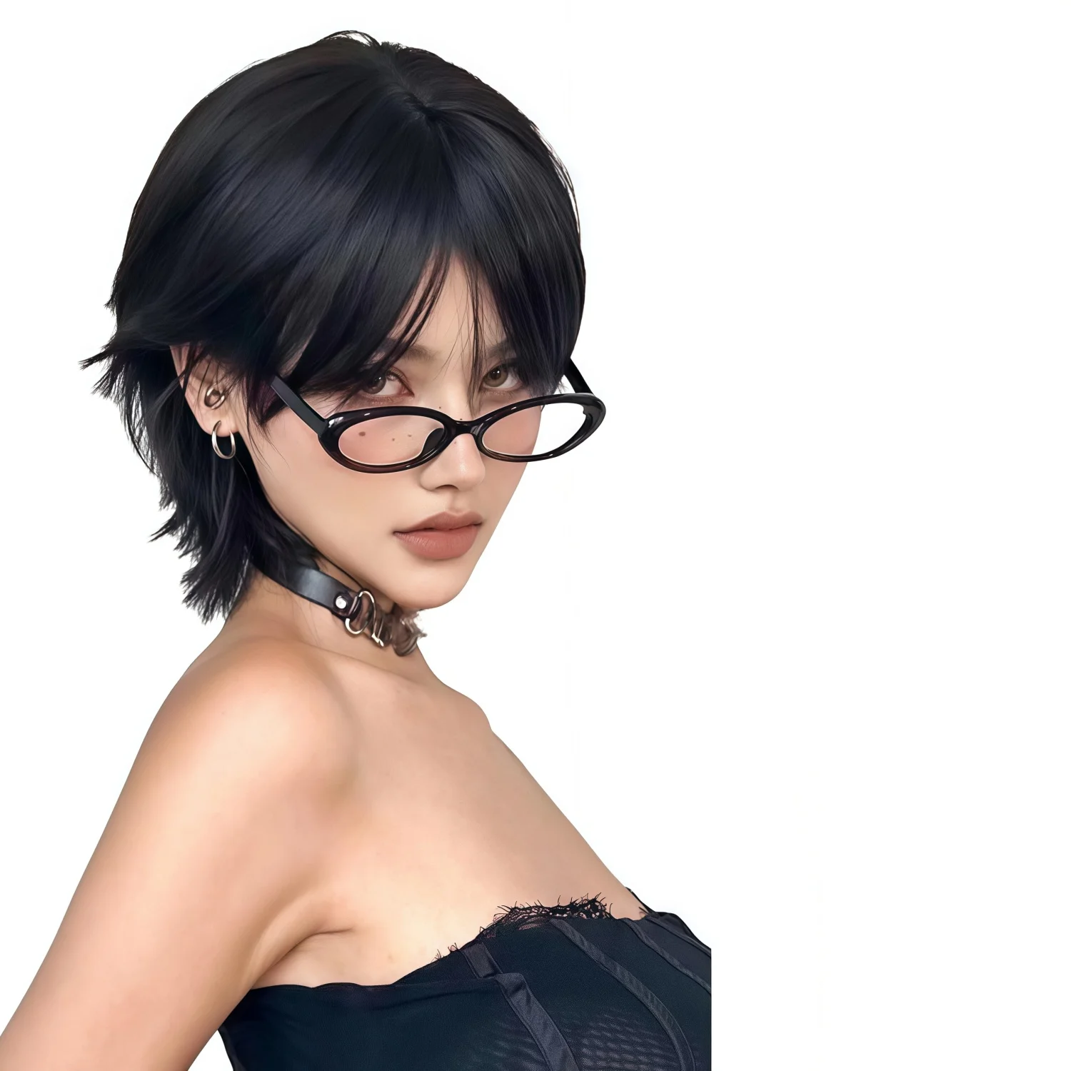 Black Short Wig, Elf Cut Wig, Layered Natural Appearance Synthetic Wig, Role-Playing, Carnival, St. Patrick's Day, Back to Schoo