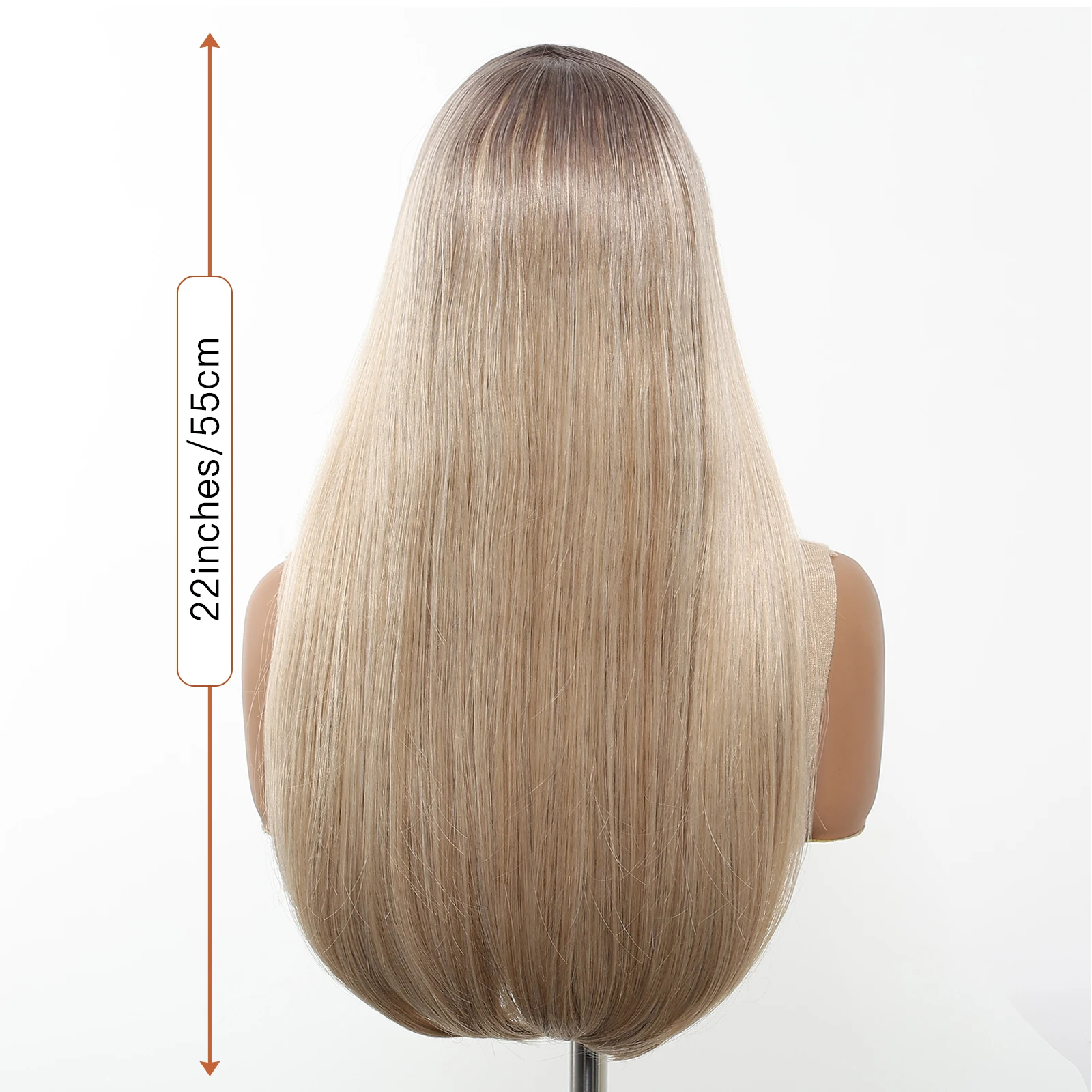 13x4 인조 레이스 프론트 가발 옴브레 블론드 하이라이트 가발 롱 실크 스트레이트 헤어 여성용 자연스러운 데일리 내열성