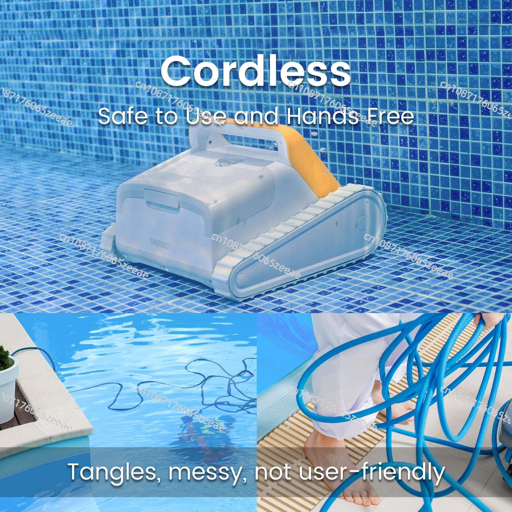 Hot sale cordless automatic vaccum pool wall cleaning robot