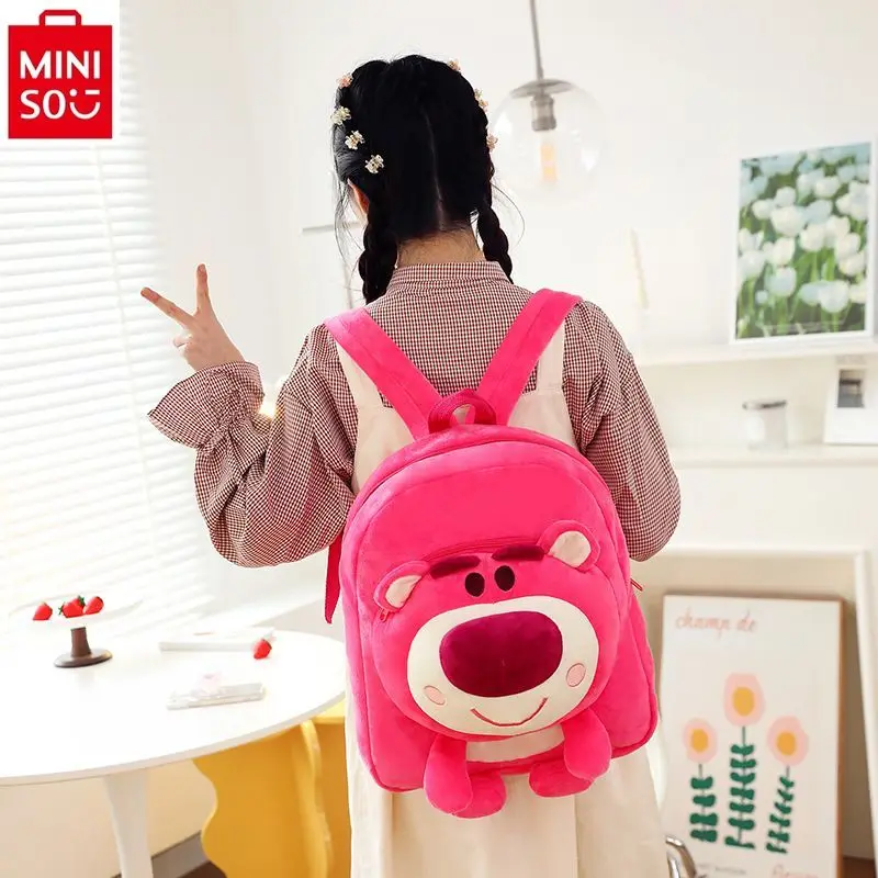 MINISO-Disney fraise ours étudiant SR, simple, doux, polyvalent, mode enfants