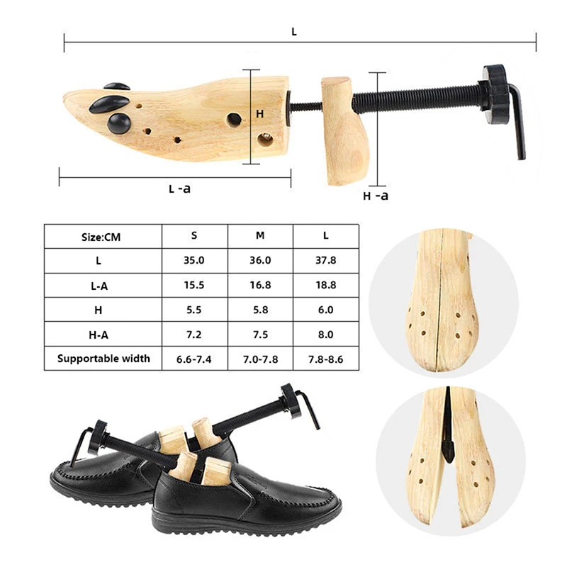 Dropshipping 1 pz albero di scarpe in legno a 2 vie per uomo e donna scarpe Expander regolabile scarpiera barella Shaper Rack