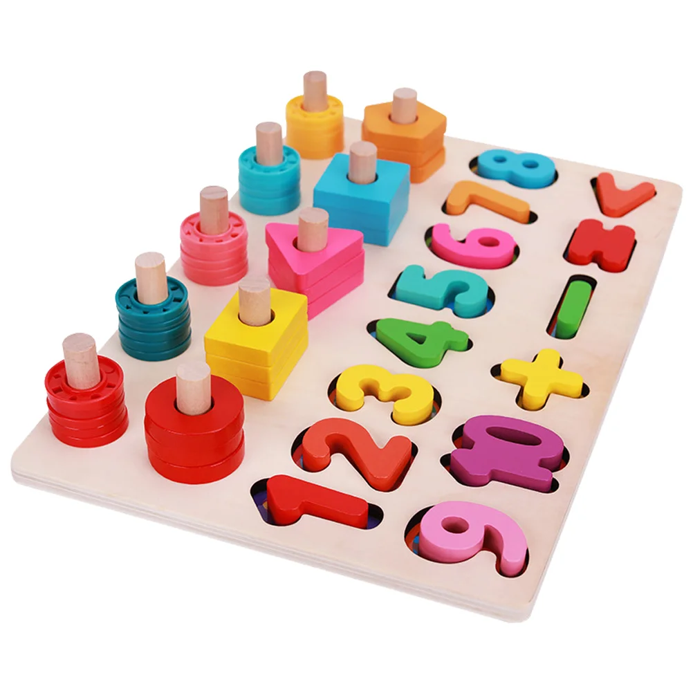 

Preschool Toys Learning Shapes for Toddlers Puzzles Wooden Number Kids Children Education