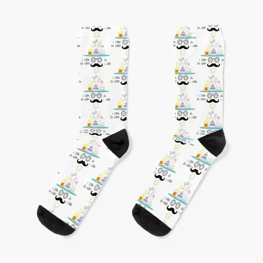 I #COOK AS #GOOD AS I LOOK Socks warm winter hiphop with print New year's Women's Socks Men's