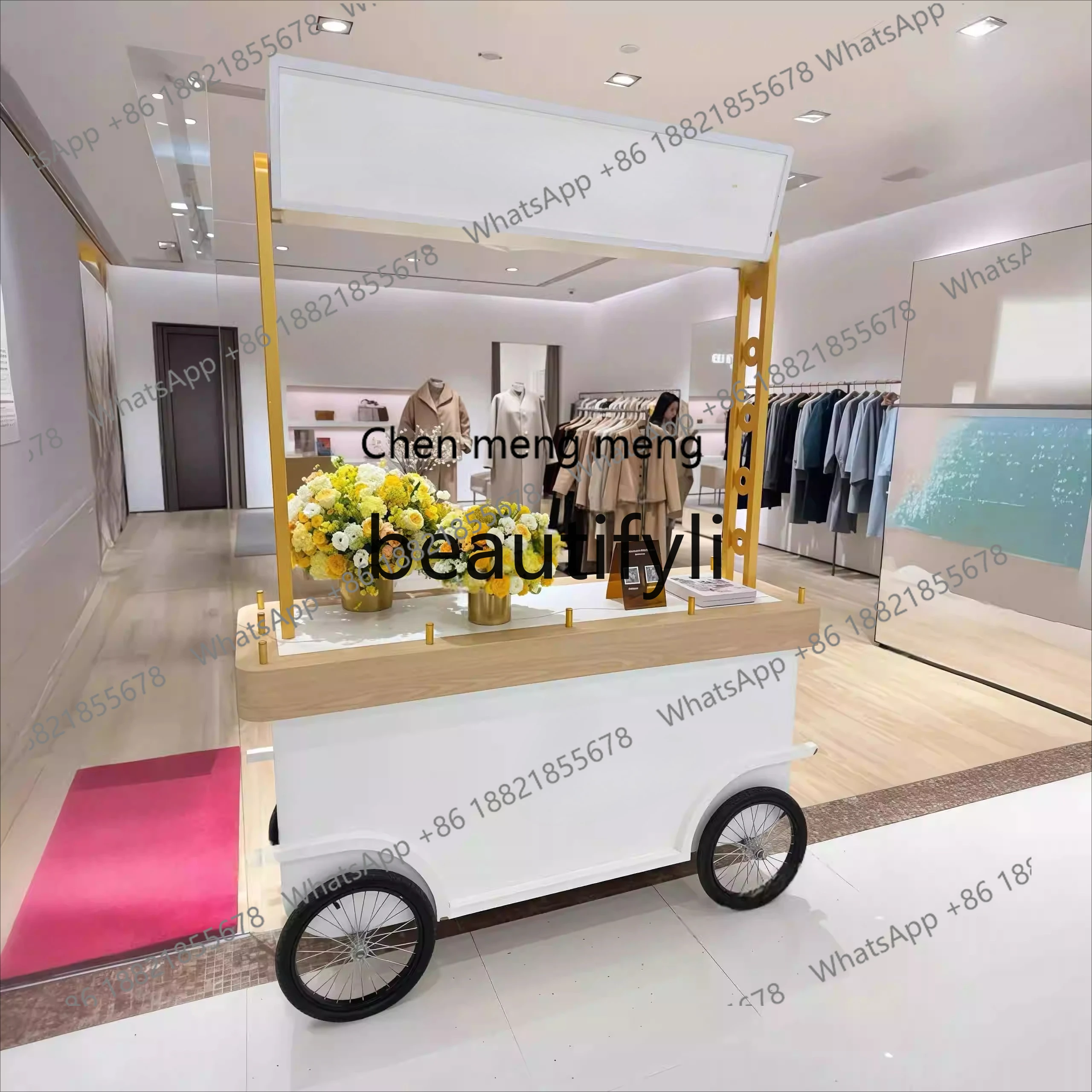 

X Outdoor Mall Decoration Creative Coffee Vending Cart Multifunctional Commercial Event Special