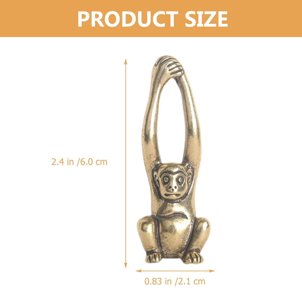 

Miniature Brass Gibbon Statue Long-Arm Monkey Decor Vintage Desktop Ornament Office Tabletop Decoration Gibbon Statue