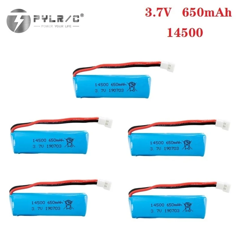 1/2/3/5/10Pcs 3.7V 650mAH bateria Lipo dla H116 zdalnie sterowana łódź helikopter cysterna samochodowy 1s 3.7V 14500 akumulator