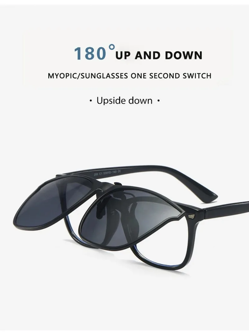 Polarized Clip On Sunglasses Men Car Driver Goggles Night Vision Glasses Anti Glare Vintage Square Eyewear UV400 Oculos view 5