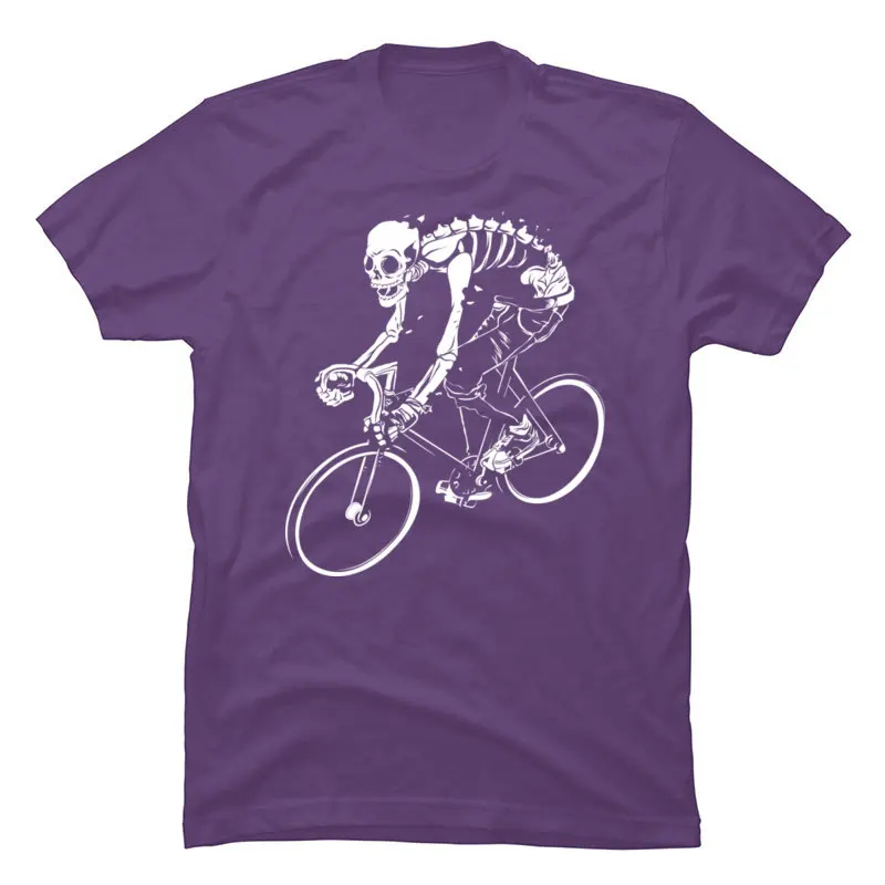 Stay Wild Mountain Cycle Biker Tshirts Skeleton Rider Motorcycle Cool T Shirt For Men O Neck Cheap Tops & Tees Birthday T-Shirt