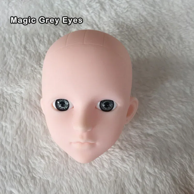 4 Distraction Doll 3D Eye Flat Head No Makeup Bald Head BJD SD Makeup Head for 1/4 Doll