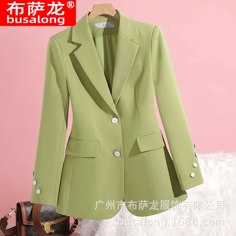 

2025New Stylish Fashion Suit Casual Women's Long Sleeve Professional Blazer Formal Women's Single Jacket Workwear8301