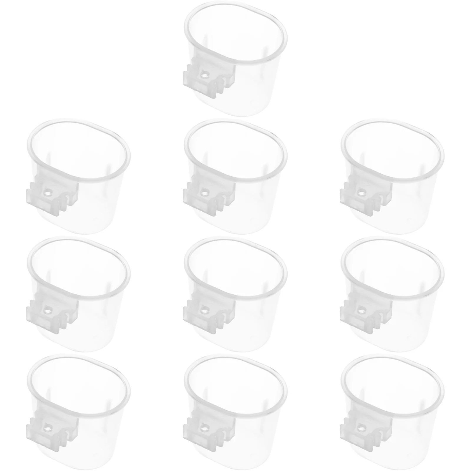 

10Pcs Bird Feeder Cage Food Container Durable Plastic Small Parrot Feeder Hanging Feeding Dish Practical Bird Food Bowl