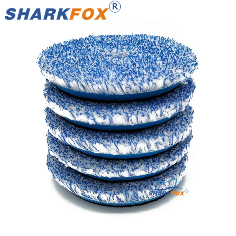 

Sharkfox 5Pcs/lot 5/6 inch Microfiber Polishing Pad For Cars Body Polish Wax Buffer Pad Wash Cleaning Micro Fiber Polishing