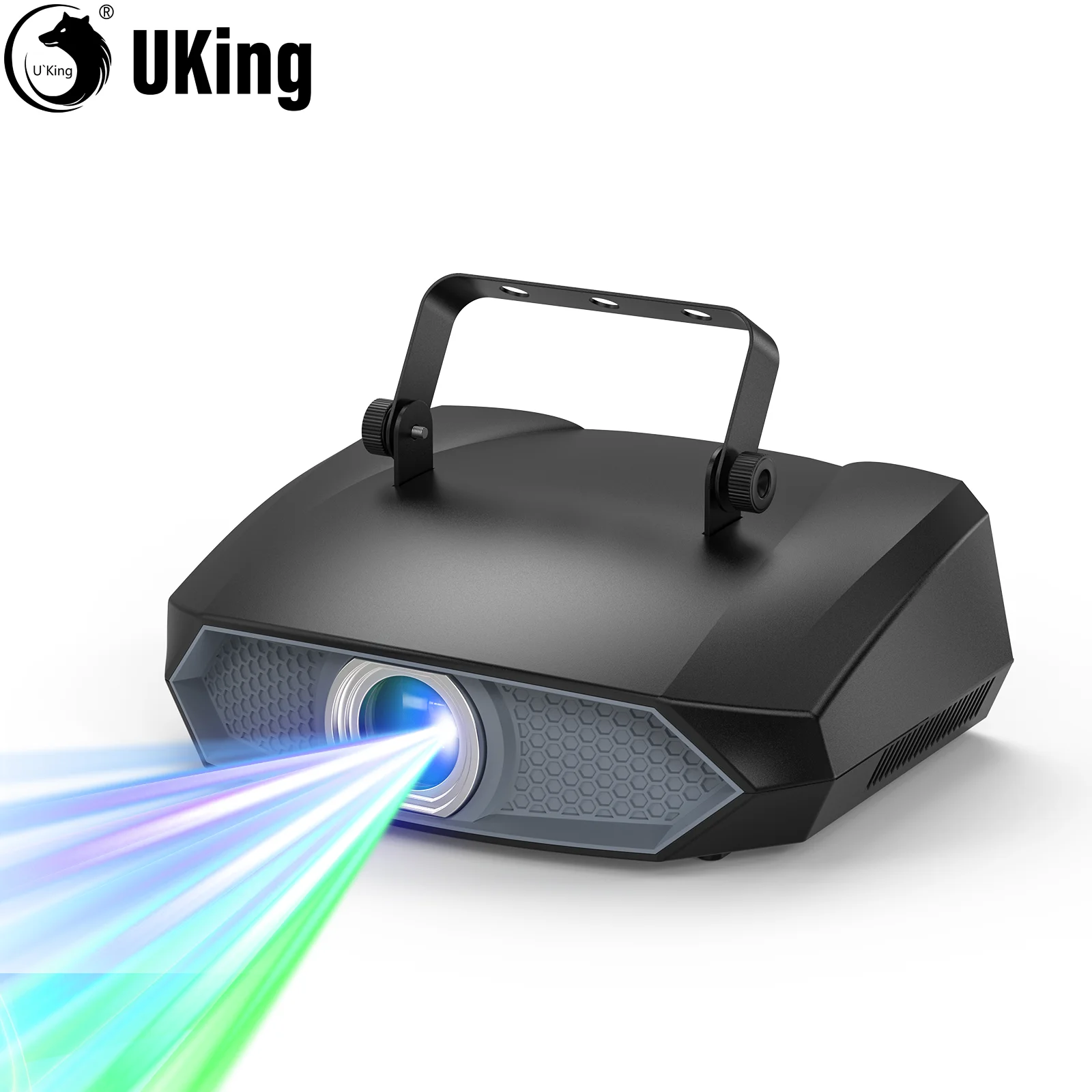 U'King-luz láser para DJ, máquina láser de animación 3D, iluminación láser RGB para escenario, efecto de haz DMX512, luz de escaneo para Bar, fiesta en vivo, 2W