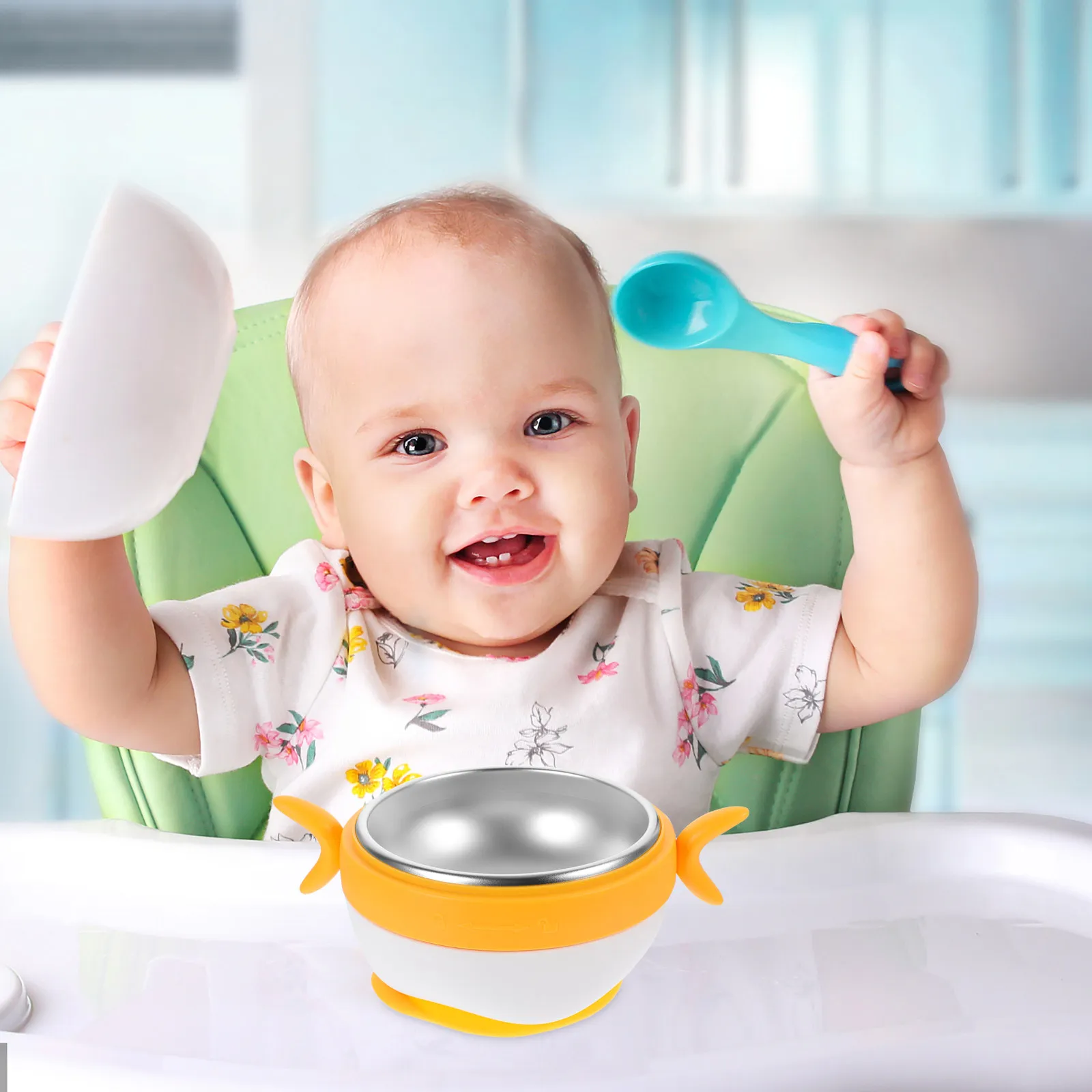 Double Layer Baby Thermal Bowl Premium Food Grade Insulated Baby Bowl for Infants and Toddlers Deepen Bottom Strong Toddler view 4