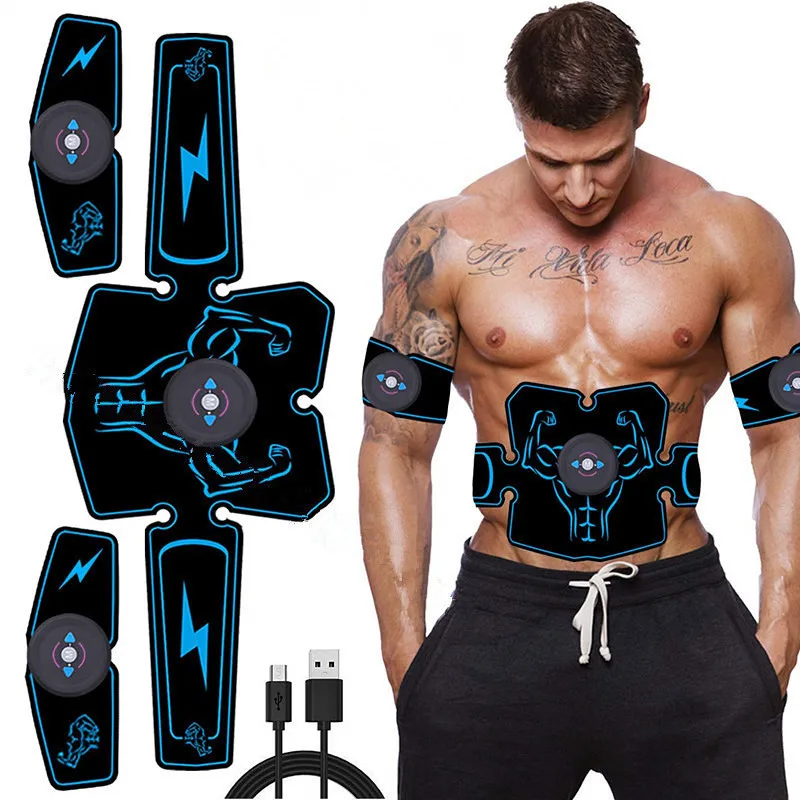 

8 Pieces of Lazy Abdominal Fitness Massager Rechargeable Home Fitness Belt Abdominal Muscle Stickers Body Sculpting Machine