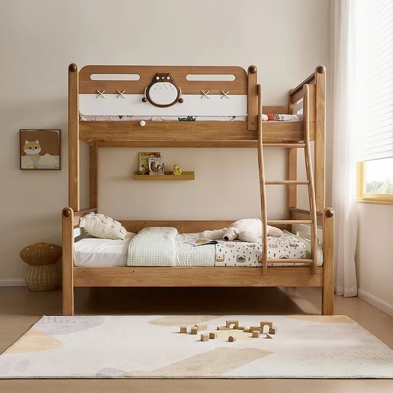 

Solid wood high and low beds Boys and girls Teens log wind bunk bed furniture 1.5 meters