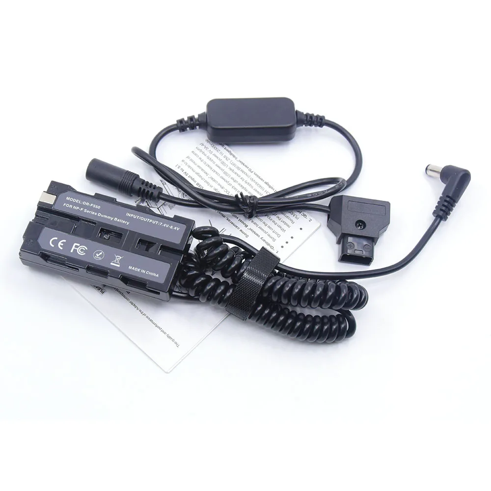 NP-F Dummy Battery DC Coupler F550 F750 F770 F960 F970+D-Tap 12V-24V Step-Down Power Cable Fit DK-415 For Sony NEX-FS100 AC-VL1