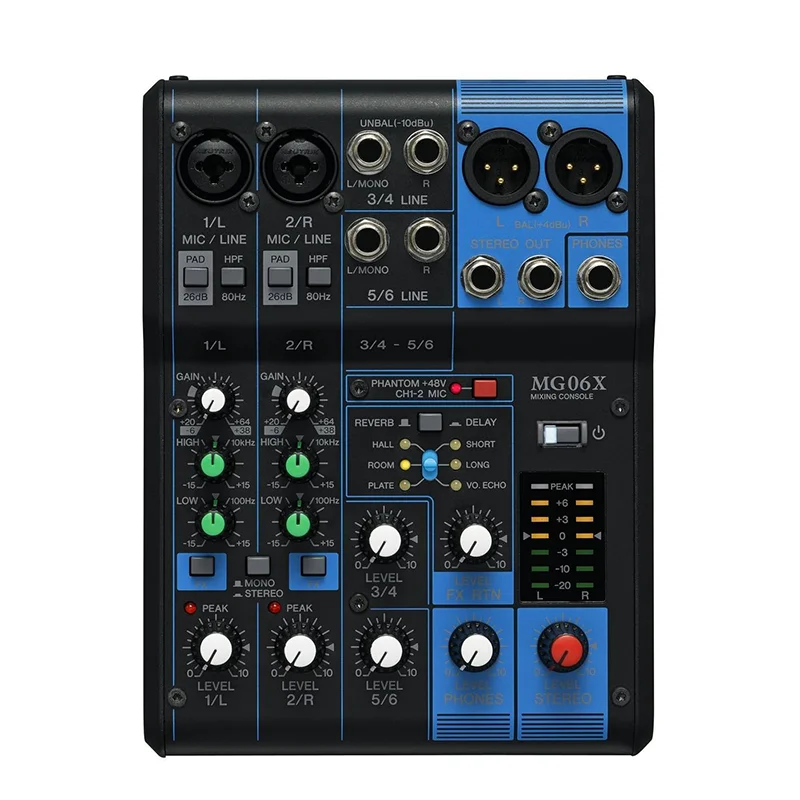 MG06XU جهاز مزج الصوت الاحترافي ذو 6 قنوات مع وحدة تحكم صوتية وواجهة USB وتأثيرات 10 مدخلات ستيريو MG وحدات تحكم خلط تناظرية #2