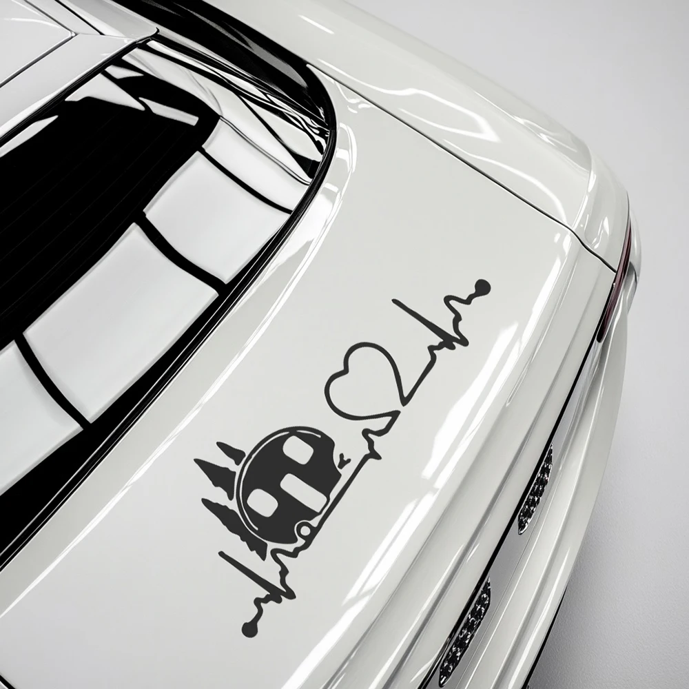 

Heartbeat And Cars Cute Stickers Windows Styling Bumper Tuning Decals Vinyl Accessories Waterproof
