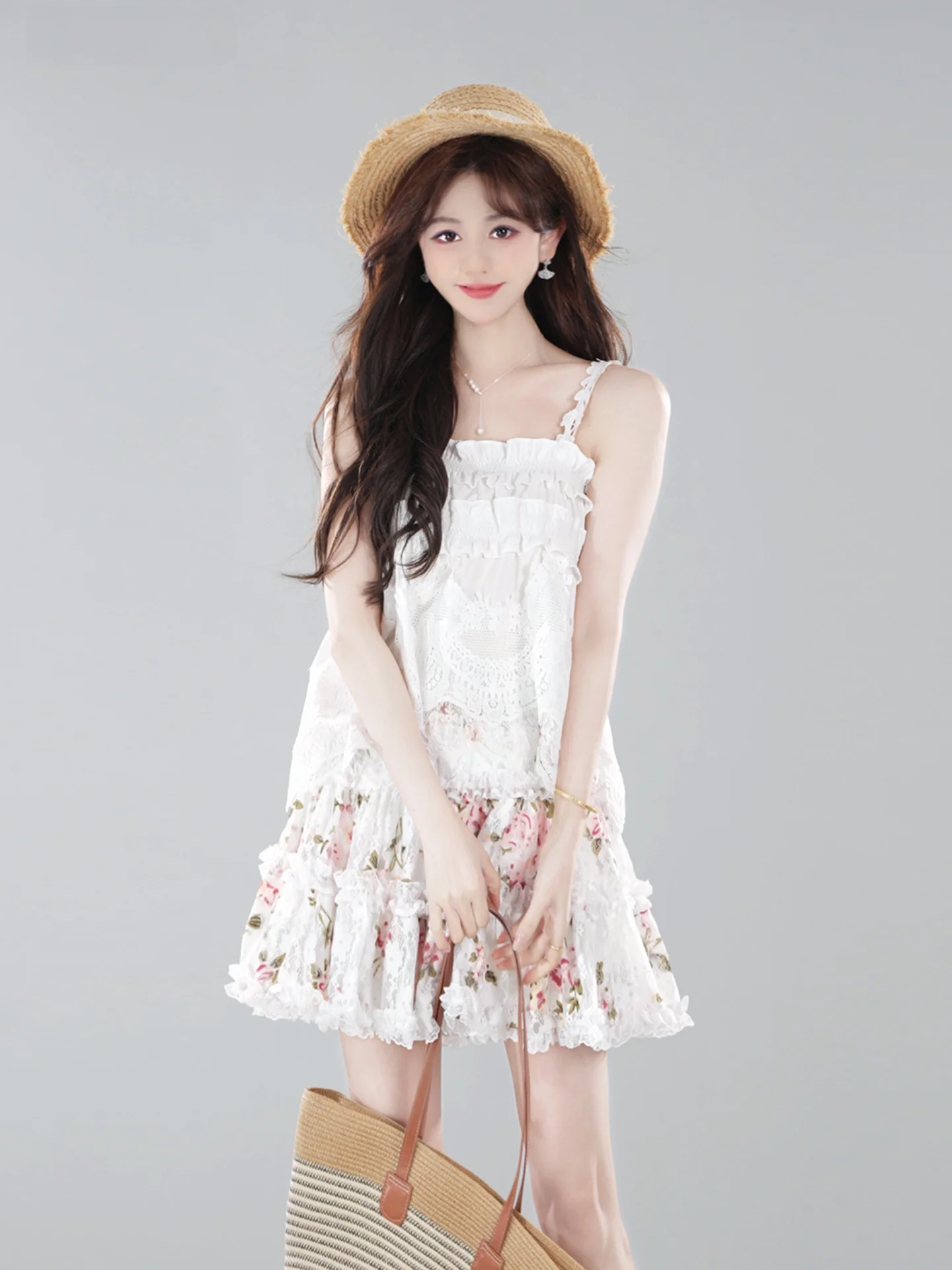 

Annelily Модный элегантный укороченный жилет из полиэстера с цветочным принтом для женщин, весна, новинка, для повседневной носки