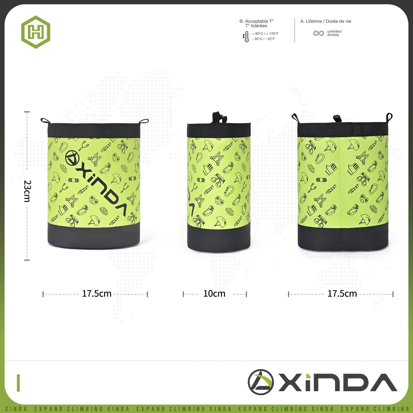 Xinda Detachable Shoulder Strap Tool Bag Climbing Waterproof Durable Larage Capacity Equipments Storage Protable Management Bag