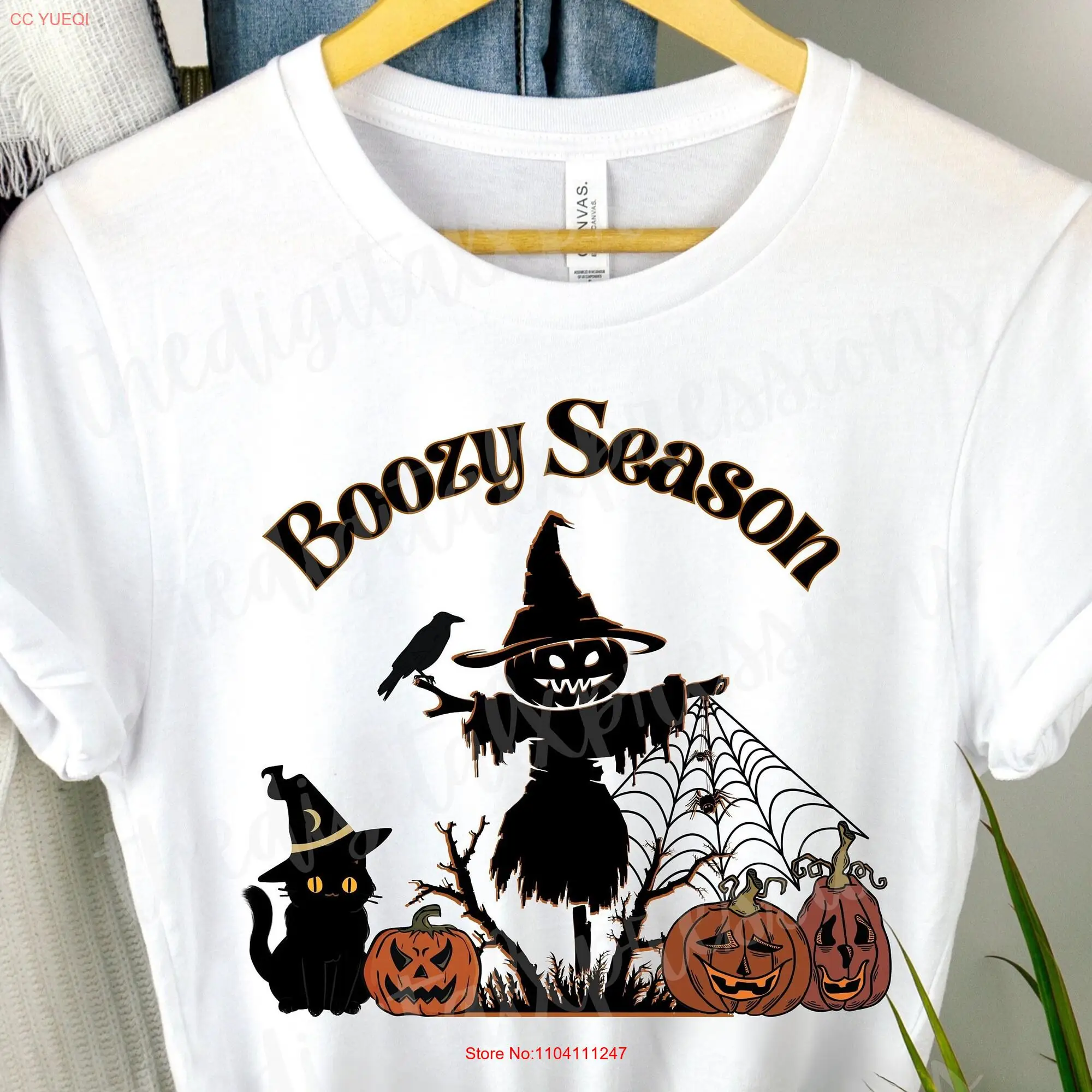 Halloween t shirt Scarecrow clipart Pumpkin Fall Vibes Festive tee long or short sleeves