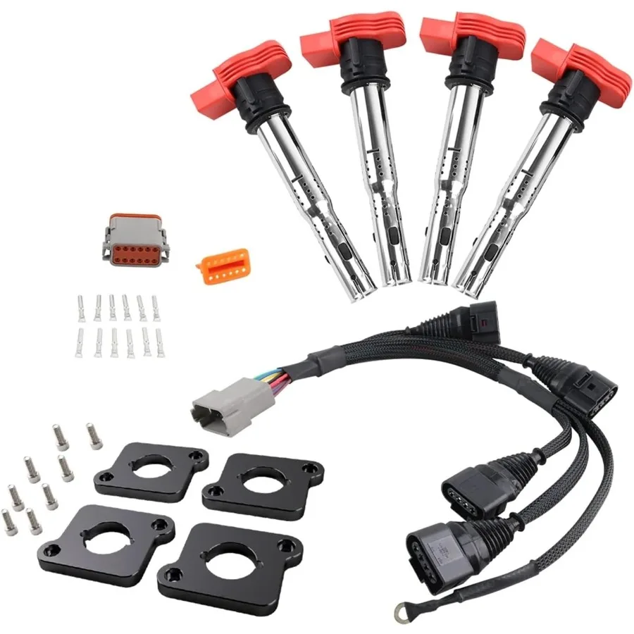 1.8T إلى 2.0T FSI R8 ملف الإشعال حزم تحويل تسخير عدة ICM متوافق مع أودي A4 VW باسات B5 جولف جيتا 1.8L Turbo En #3