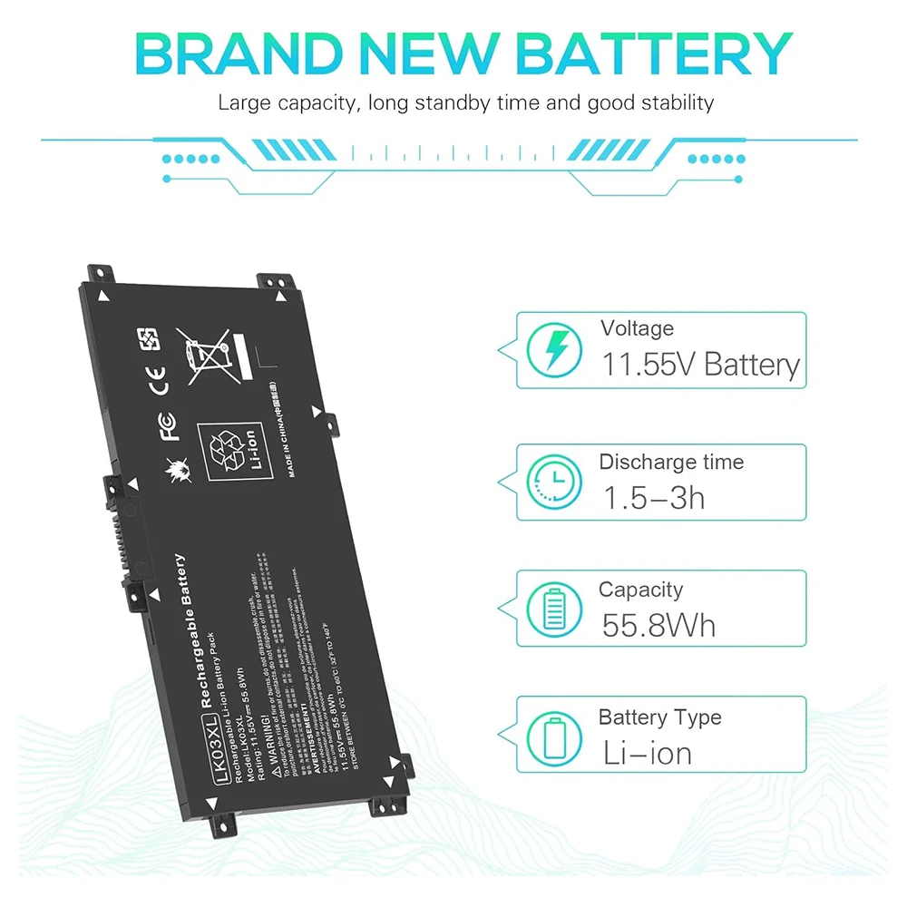 LK03XL Battery for HP Envy X360 Convertible 15m-cn0012dx 15m-cn0011dx 15m-bp112dx 15m-bq121dx 17m-ae0xx 916814-855 916368-421