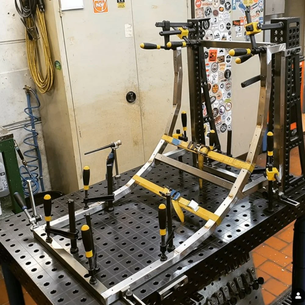 Heavy-Duty Steel 3D Welding Table With Thick Top Plate & Adjustable Legs New Condition Features Clamp Slots
