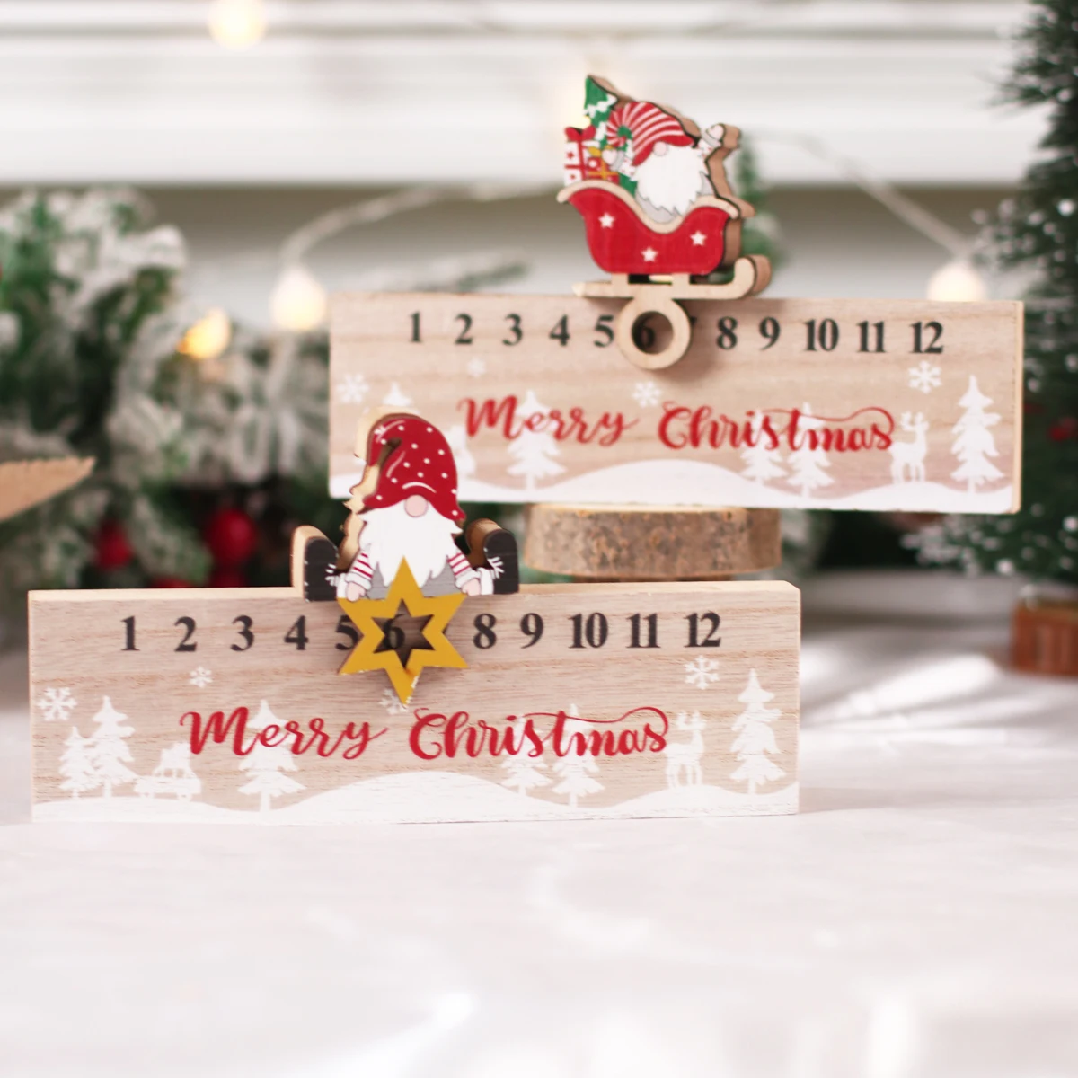 Christmas Advent Calendar 2024 Wooden Christmas Santa Countdown Calendar Countdown To Christmas Calendar Home Desk Decorations