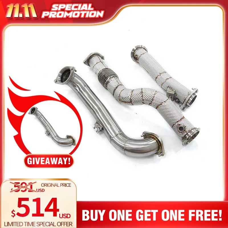 Discount offer downpipe Giveaway resonant tube with heat shield without catalysis for BMW M3 M4 G8X HMD exhaust