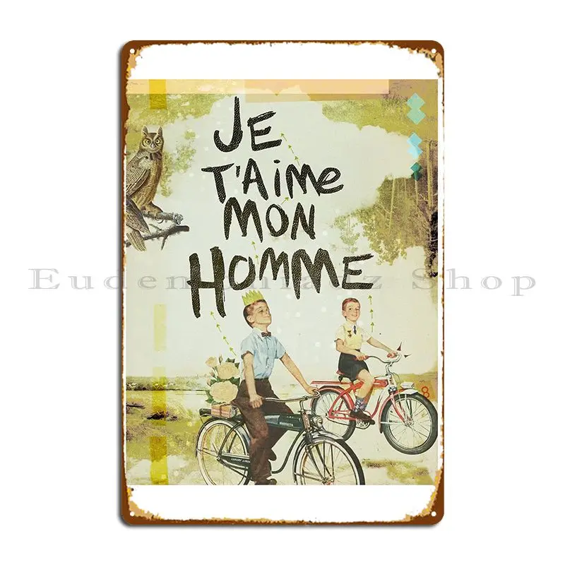 Je T Aime Mon Homme Metal Plaque Poster Painting Living Room Cinema Designing Cave Tin Sign Poster