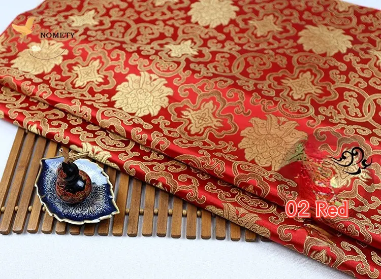 Brocade Imitation Silk Fabric Chinese Style Fugui Decorative Pattern Cloth For Sewing Hanfu Doll Clothes Needlework DIY 90*50cm