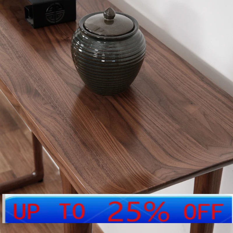 

LH new Chinese black walnut solid wood entrance table light luxury extremely narrow entrance table against the wall