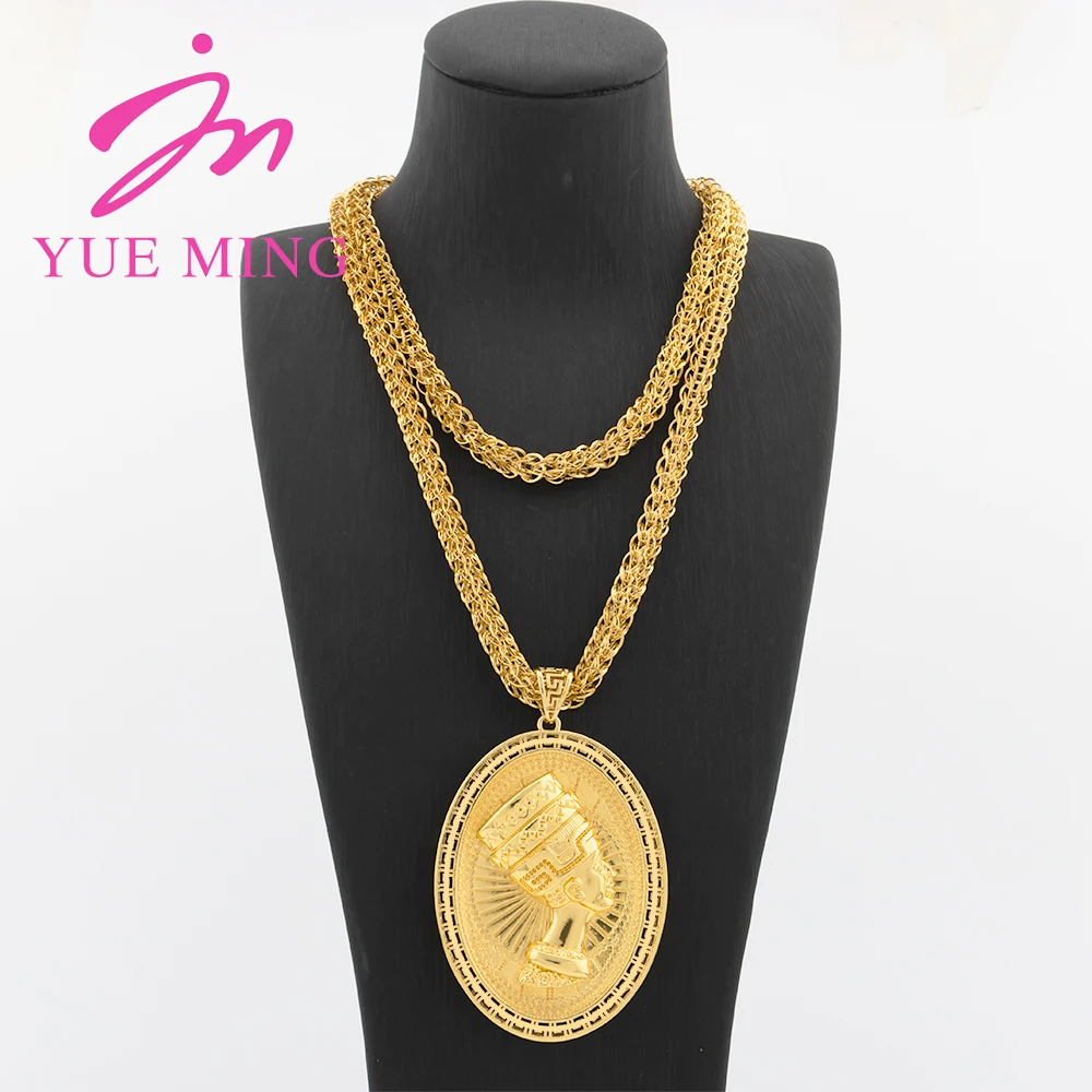 18k Gold Plated Pendant with 100cm Long Chain Copper Animal Pattern Necklace For Women Men Fashion Jewelry For Party Daily Wear