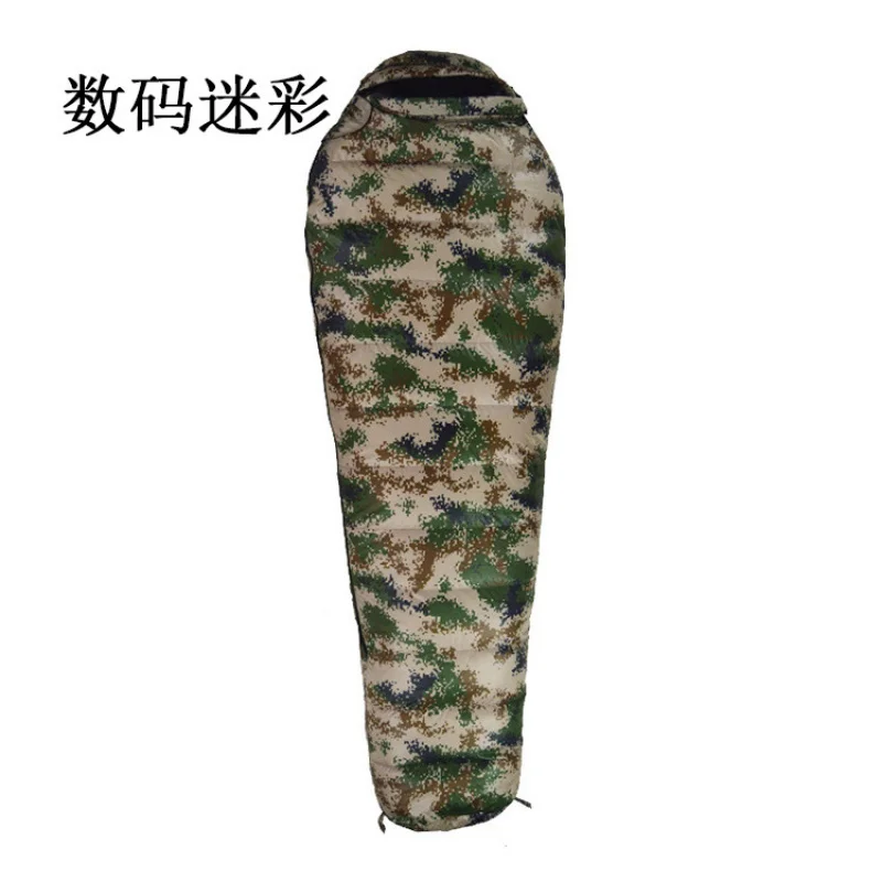 Outdoor Camping Camping Travel Mummy Camouflage Sleeping Bag Thickened Warm Winter Adult down-Filled Sleeping Bag