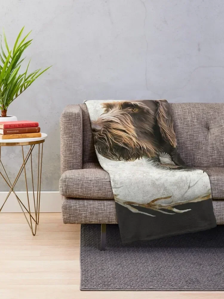 German Wirehaired Pointer's thoughts Throw Blanket Luxury St Blankets Sofas Of Decoration For Baby For Decorative Sofa Blankets