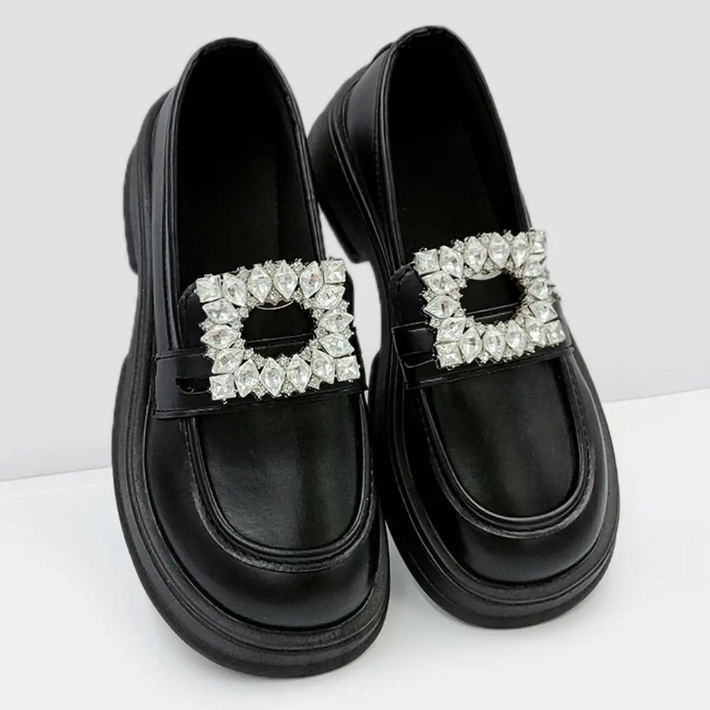 Wedding Shoe Decorations Clip Shiny Flower Charm Buckle Wedding Bride Glass Crystal High Heel Shoe Rhinestone Decorative Clamp image 3