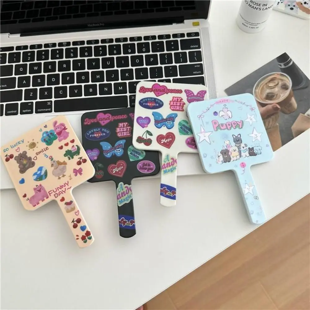 

Cartoon Vanity Mirror Durable Cute Butterfly Compact Mirror Waterproof Multifunction Square Handheld Mirror Travel