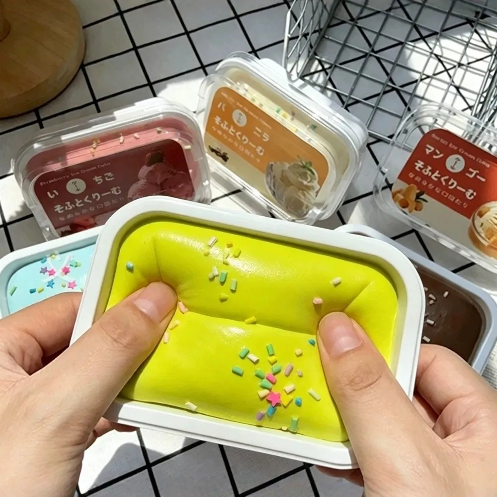 Creative Sticky Box Cake Squishy Toy Anxiety Relief Kneading Slow Rebound Fidget Toy Funny Hand Relax