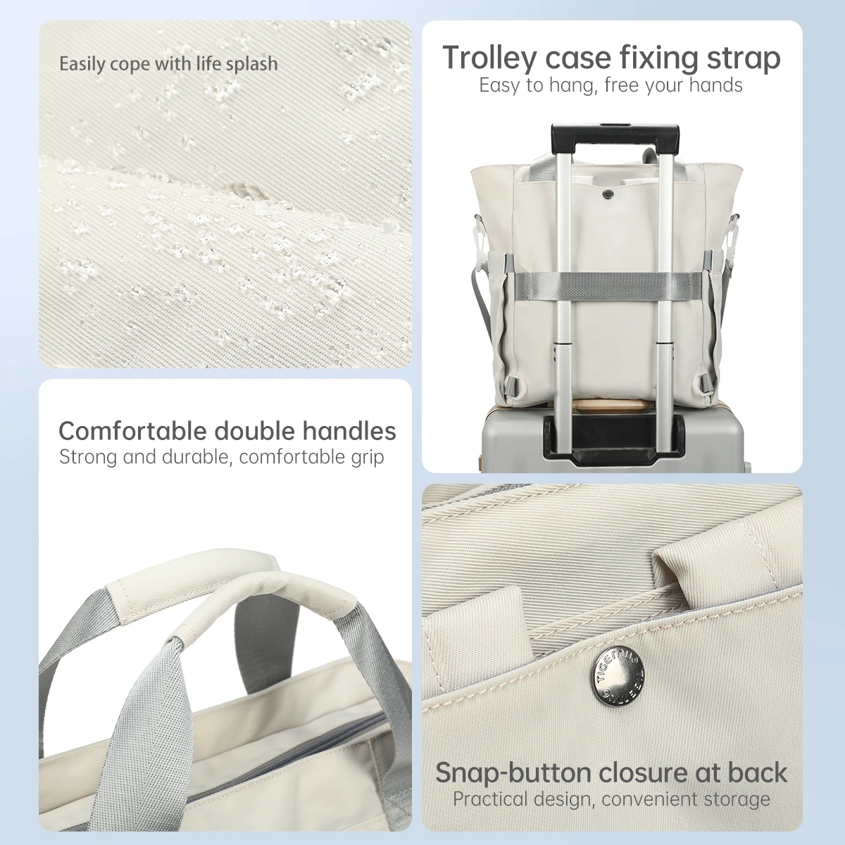 حقيبة ظهر نسائية جديدة 3 في 1 من Tigernu حقيبة يد نسائية ذات سعة كبيرة وقابلة للتحويل متعددة الجيوب لأجهزة الكمبيوتر المحمول مقاس 14 بوصة