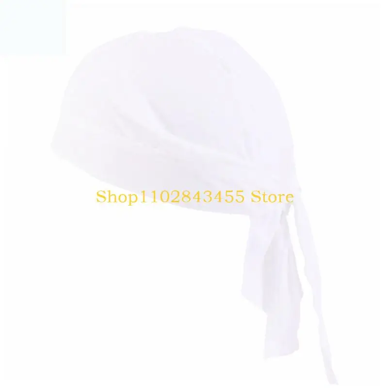 49MC Kitchen Kerchief Hat Sweat Resistant Chefs Hat With Adjustable Band For Bakery