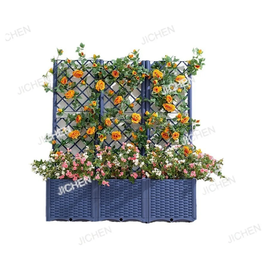 

Балкон на крыше Внутренний многофункциональный кронштейн для восхождения виноградной лозы Ящик для посадки Большой слот для цветов овощей Ящик для посадки овощей