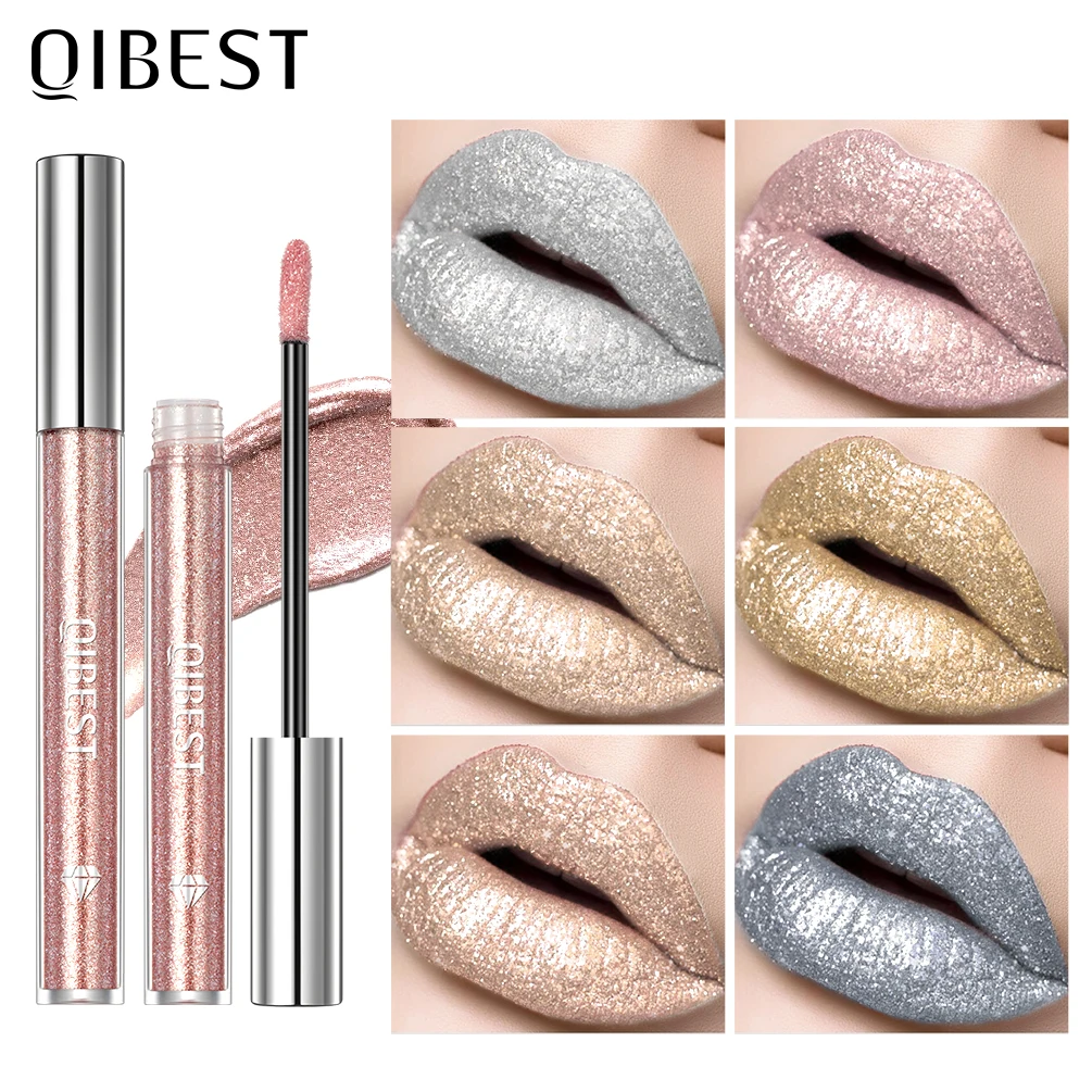 

6 Colors Holographic Lip Gloss Makeup Lipstick Pearlescent Mermaid Polarized Lip Tint Waterproof Long Lasting Shiny Lips Makeup