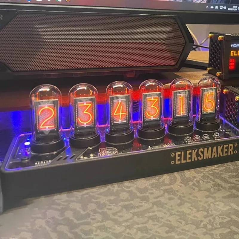 RGB Glow Tube Nixie Clock Nixi Wifi LED Desktop Luxury Game Room Desktop Decoration with Technology Multi Dial Type-C Interface