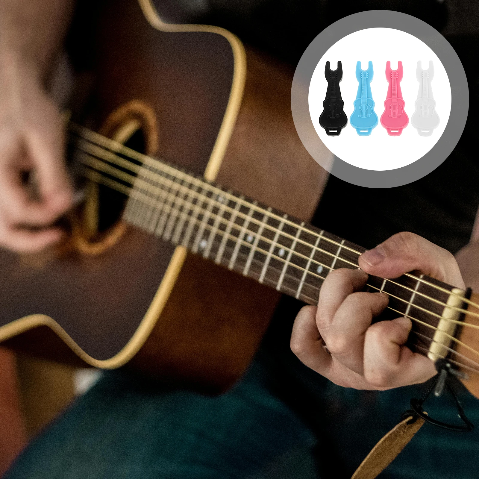 

10 Pcs Guitar Stringer Peg Winder Supply Pickup Guide Rail Pin Puller Knob Tool Plastic Bridge